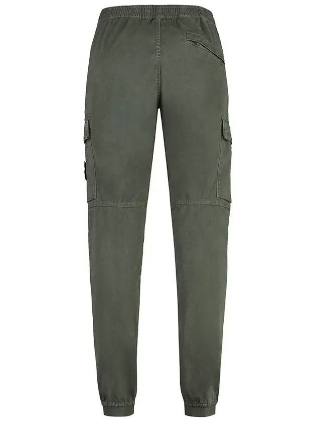 Stretch Cotton Cargo Straight Pants Green - STONE ISLAND - BALAAN 3