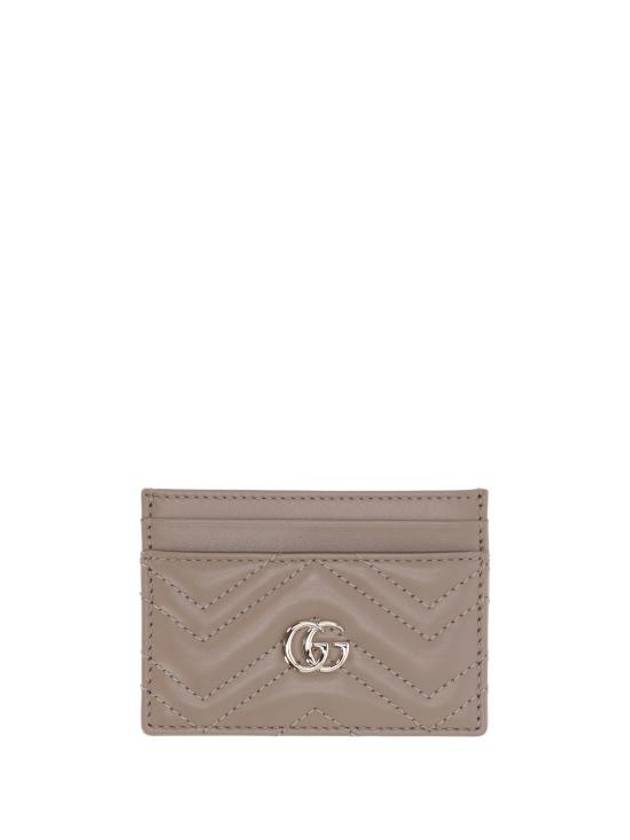 GG Marmont Leather Card Wallet Taupe - GUCCI - BALAAN 1