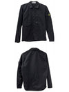 Wappen Patch Old Treatment Zip-Up Overshirt Black - STONE ISLAND - BALAAN 5