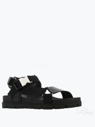 Sporty Leather Re-Nylon Tape Sandals Black - PRADA - BALAAN 2