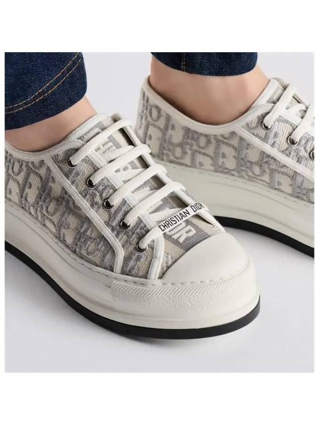 Walk'n' Platform Oblique Embroidered Low Top Sneakers Grey - DIOR - BALAAN 5