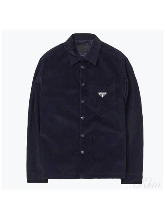 23 SC554M 1JHC F0SVF triangle logo corduroy shirt - PRADA - BALAAN 1