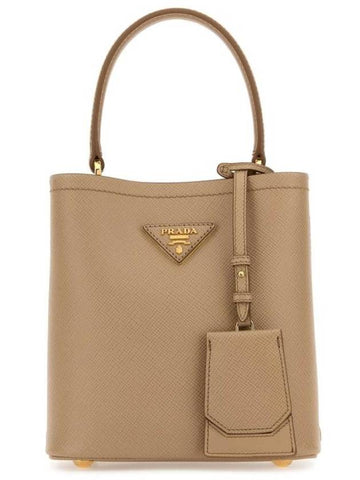 Pannier Saffiano Leather Mini Bucket Bag Sand Beige - PRADA - BALAAN 1