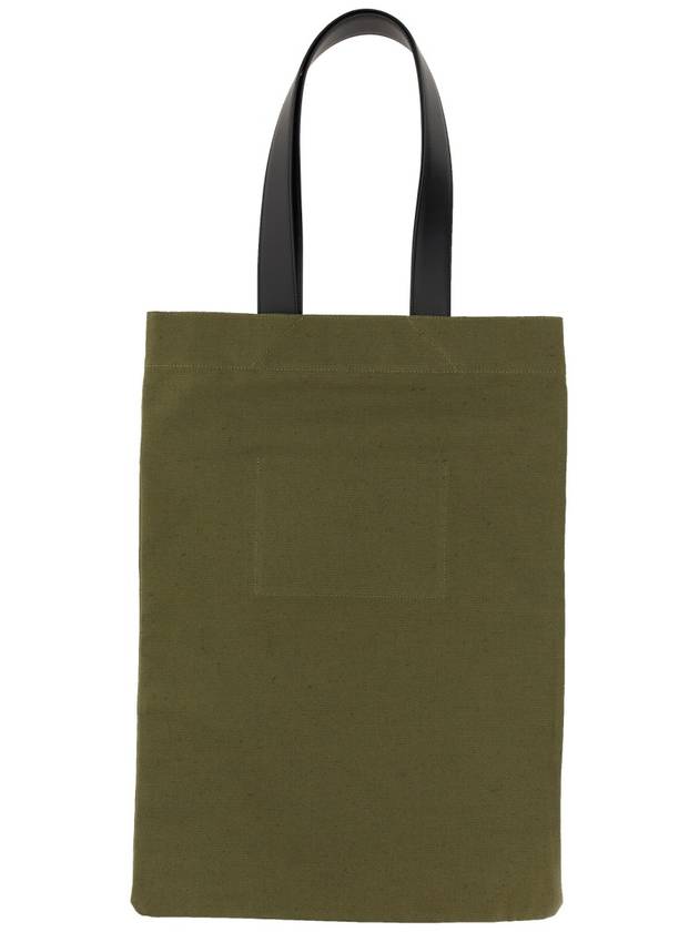 Logo Print Tote Bag Military Green - JIL SANDER - BALAAN 3