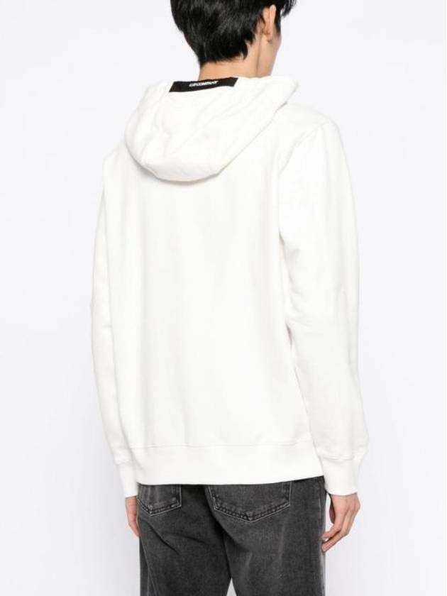 Diagonal Raised Fleece Lens Hoodie White - CP COMPANY - BALAAN 3