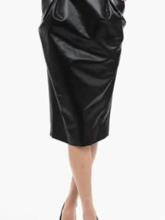 Women's Sintzed Satin Pencil Skirt Black - MAISON MARGIELA - BALAAN 2
