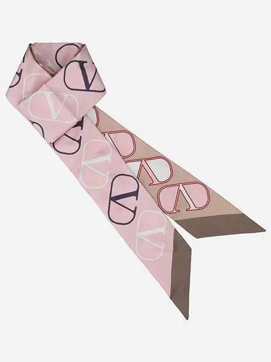 V Logo Signature Scarf Pink - VALENTINO - BALAAN 2