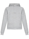 Logo Kangaroo Pocket Fleece Hoodie Grey - SAINT LAURENT - BALAAN 3