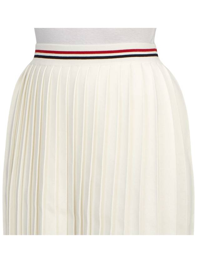 Cotton Stripe Pleated Skirt White - THOM BROWNE - BALAAN 9