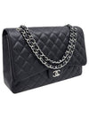 Women s A47600 Caviar Black Classic Maxi Silver Chain Shoulder Bag - CHANEL - BALAAN 2