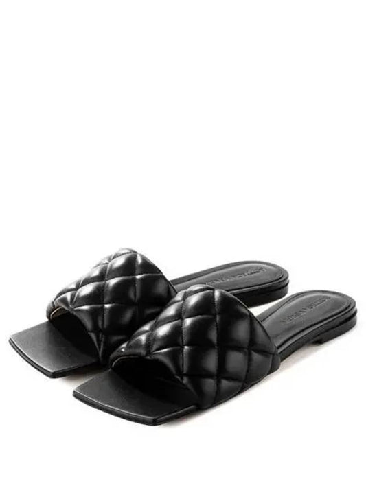 Padded Quilted Slippers Black - BOTTEGA VENETA - BALAAN 2