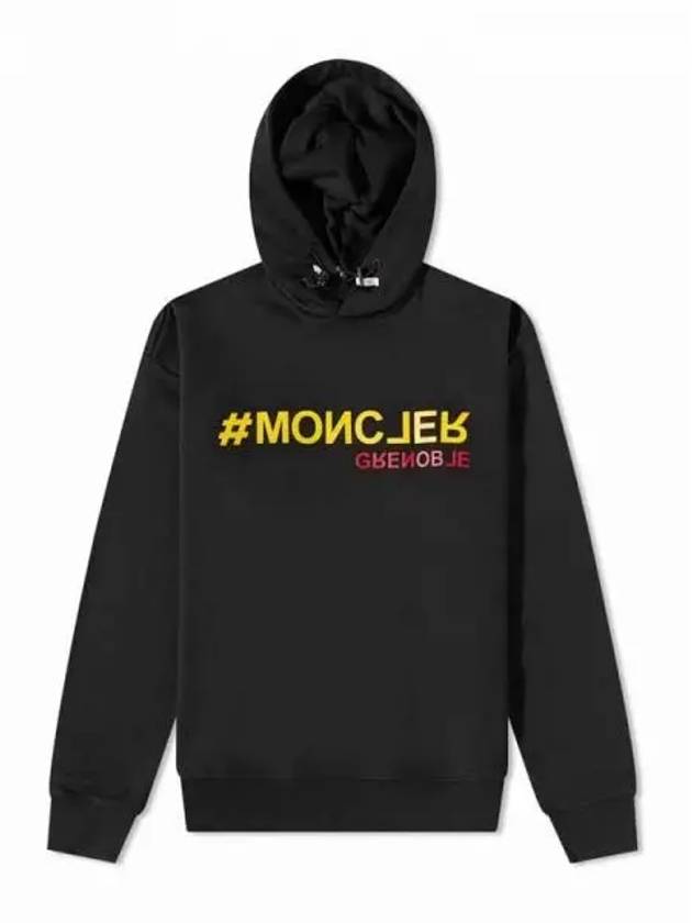 Grenoble Red Logo Lettering Rubber Printing Sweat Hooded Sweatshirt Black Men s Hoodie 233334 - MONCLER - BALAAN 1