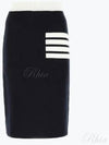 Double Face Merino 4 Bar A Line Skirt Navy - THOM BROWNE - BALAAN 2