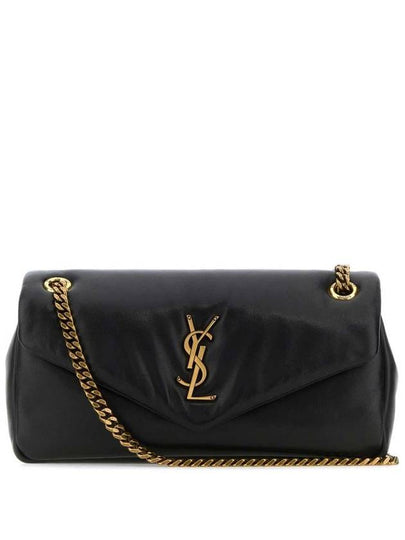 Calypso Small Plunged Lambskin Shoulder Bag Black - SAINT LAURENT - BALAAN 2