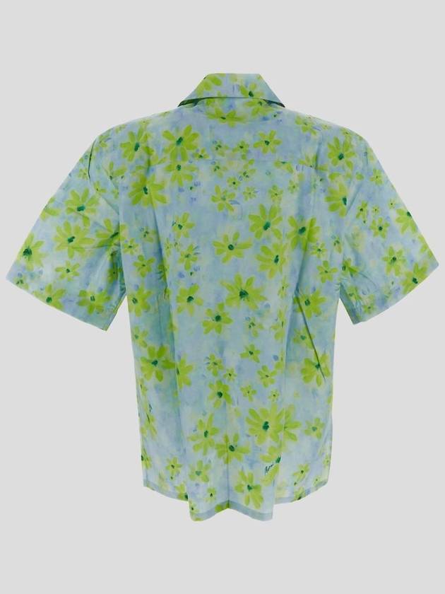 Parade Print Bowling Poplin Short Sleeve Shirt Light Green - MARNI - BALAAN 4