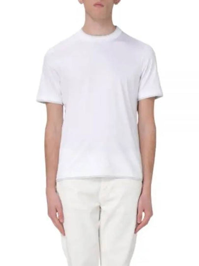 Men's Layered Effect Short Sleeve T-Shirt White - BRUNELLO CUCINELLI - BALAAN 2