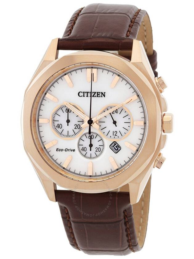 Citizen Eco-Drive Chronograph Ivory White Dial Men's Watch CA4593-15A - CITIZEN - BALAAN 1