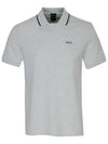 Logo Print Cotton Polo Shirt Grey - HUGO BOSS - BALAAN 2