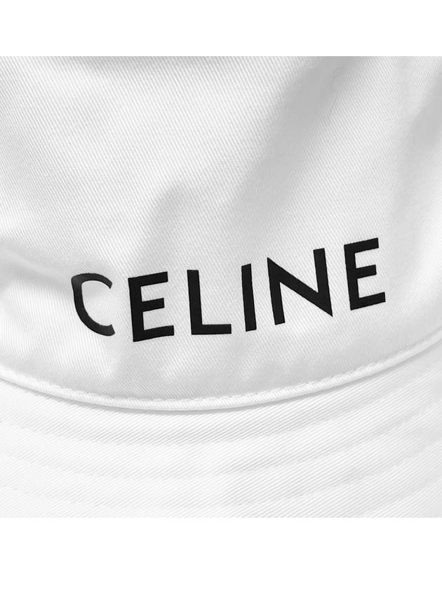 Logo Gabardine Cotton Bucket Hat White - CELINE - BALAAN 6