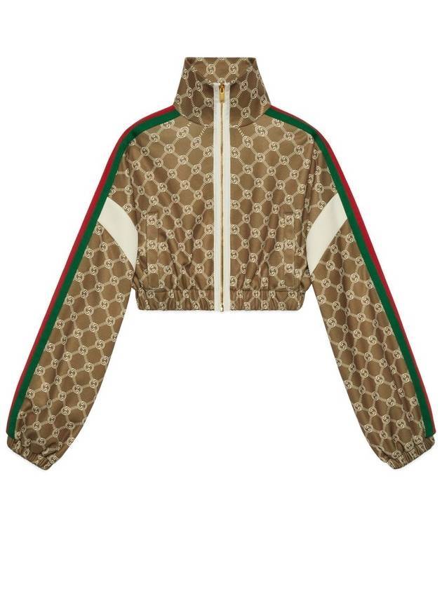 Interlocking G Zip-up Crop Jacket Brown - GUCCI - BALAAN 1