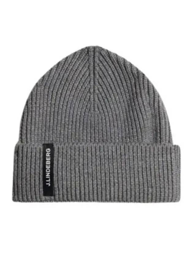 Men's Juan Merino Beanie Mid Grey Melange - J.LINDEBERG - BALAAN 2