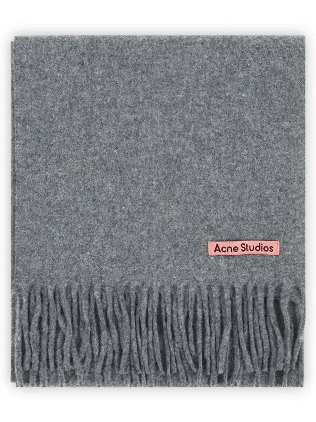 Wool Fringe Muffler Grey Melange - ACNE STUDIOS - BALAAN 3