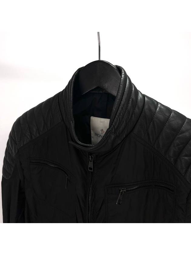 Black Waffen Biker Windbreaker Jacket Size 2 - MONCLER - BALAAN 4