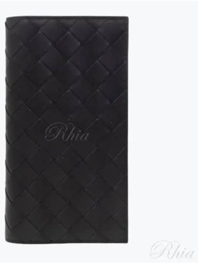 Intrecciato Leather Slim Long Wallet Black - BOTTEGA VENETA - BALAAN 2