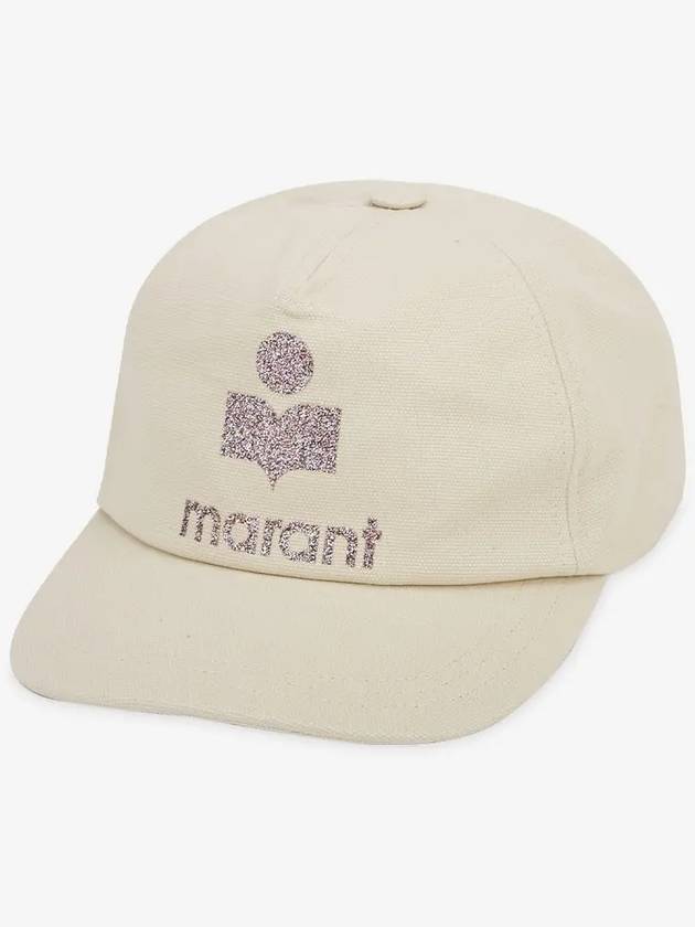 Tyron Glitter Logo Ball Cap Beige - ISABEL MARANT - BALAAN 3