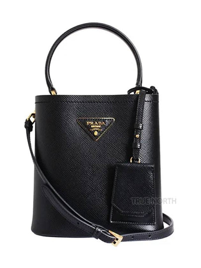 Panier Saffiano Leather Small Tote Bag Black - PRADA - BALAAN 2