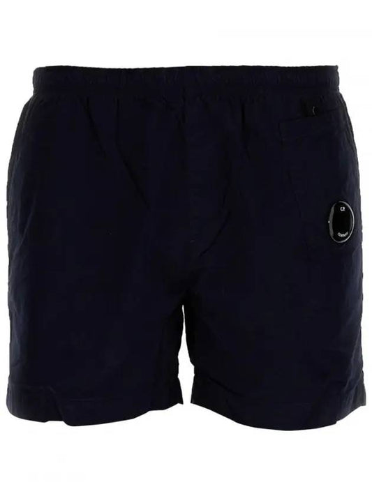 Lens Patch Beach Shorts Navy - CP COMPANY - BALAAN.