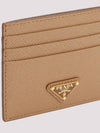 Saffiano Leather Triangle Logo Card Wallet Brown - PRADA - BALAAN 4