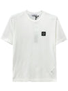 Logo Patch Cotton Short Sleeve T-Shirt White - STONE ISLAND - BALAAN 2