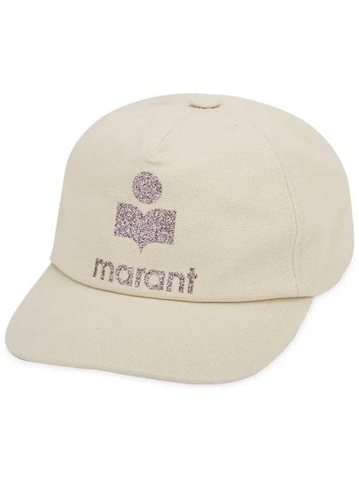 Tyron Glitter Logo Ball Cap Beige - ISABEL MARANT - BALAAN 2