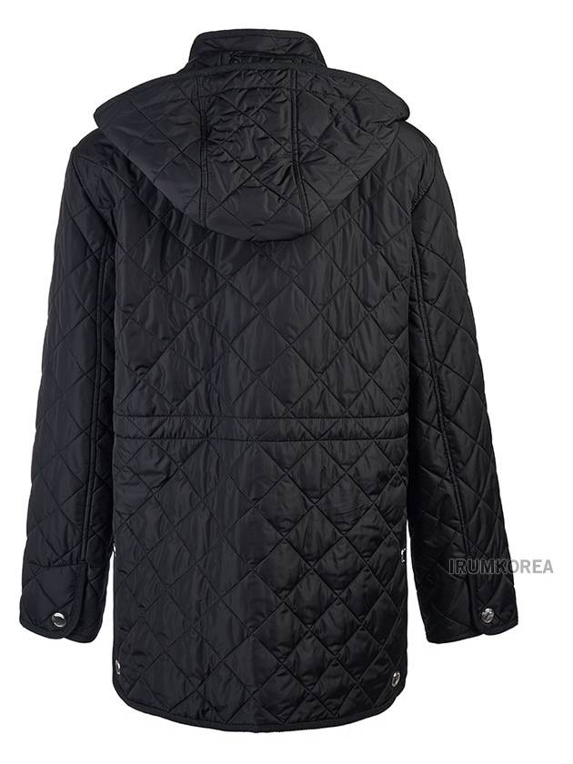 Diamond Quilted Long Nylon Jacket Black - BURBERRY - BALAAN 4