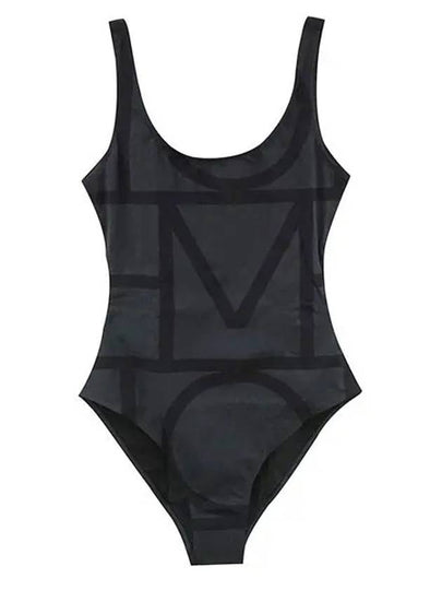 Monogram One-Piece Swimsuit Black - TOTEME - BALAAN 2