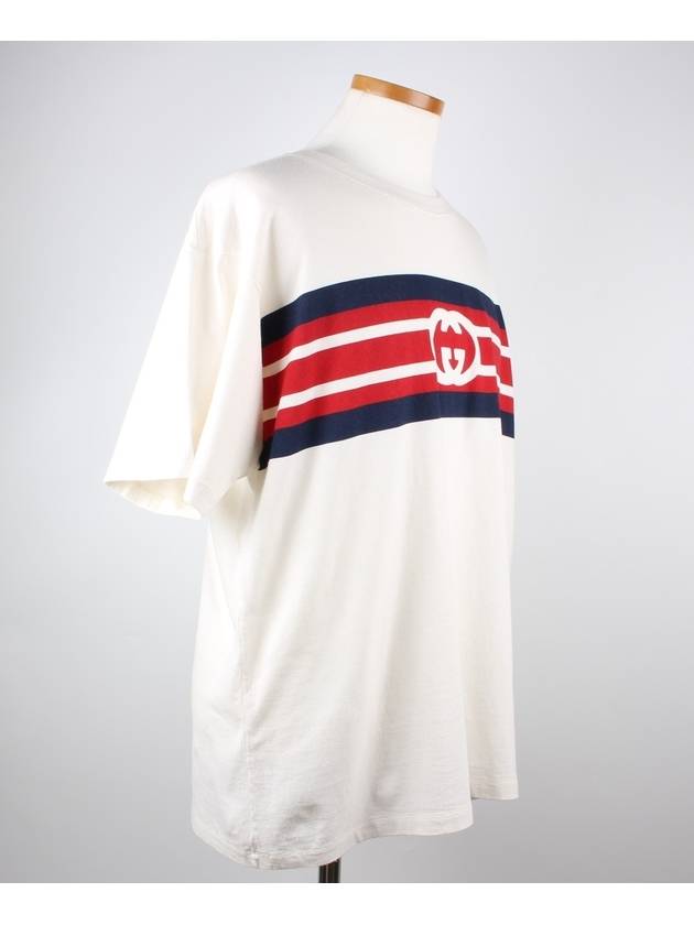 GG Logo Stripe T Shirt S - GUCCI - BALAAN 6