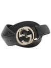 Men's Interlocking G Signature Leather Belt Black - GUCCI - BALAAN 2