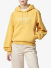 Logo Print Cotton Hoodie Yellow - SAINT LAURENT - BALAAN 2