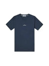 Tricromia Three Print Cotton Jersey T-Shirt Dark Blue - STONE ISLAND - BALAAN 2