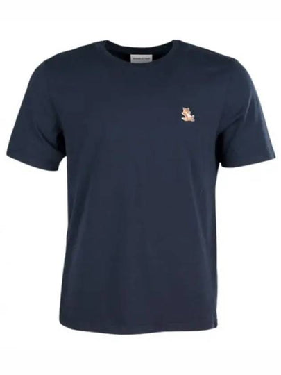 Chillax Fox Patch Regular Short Sleeve T-Shirt Navy - MAISON KITSUNE - BALAAN 2