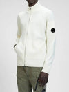 Lens Wappen Turtleneck Wool Knit Cardigan White - CP COMPANY - BALAAN.