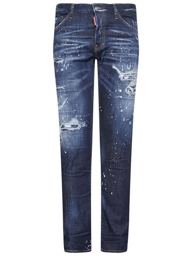 Men's Faded Distressed Jeans Blue - DSQUARED2 - BALAAN.