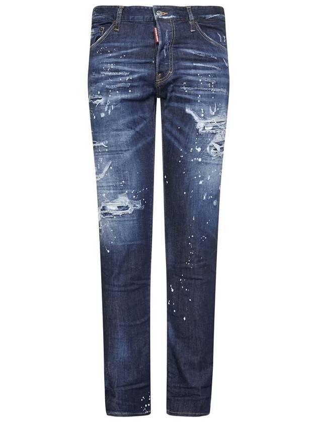 Men's Faded Distressed Jeans Blue - DSQUARED2 - BALAAN 1