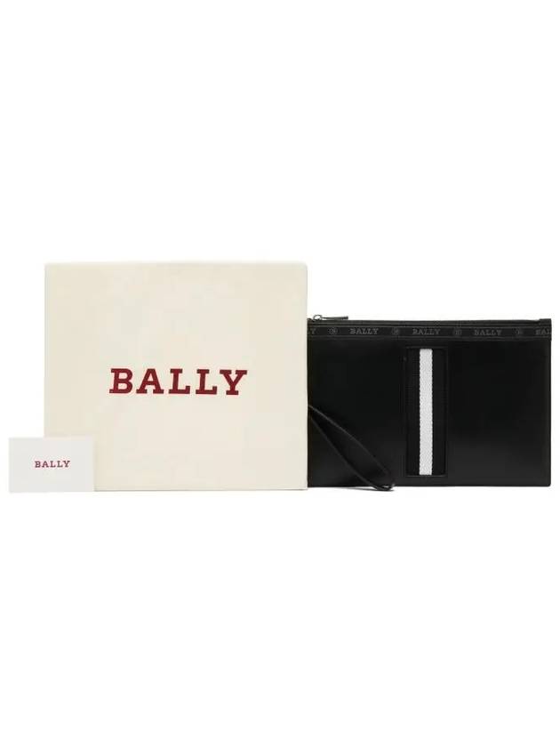 Recycled Leather Marquid Clutch Bag Black - BALLY - BALAAN 4