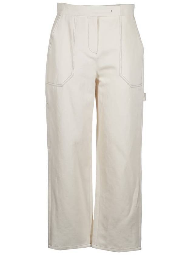 Alete Cropped Denim Straight Pants Ivory - MAX MARA - BALAAN 1