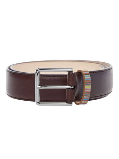 Signature Stripe Keeper Leather Belt Brown - PAUL SMITH - BALAAN 1