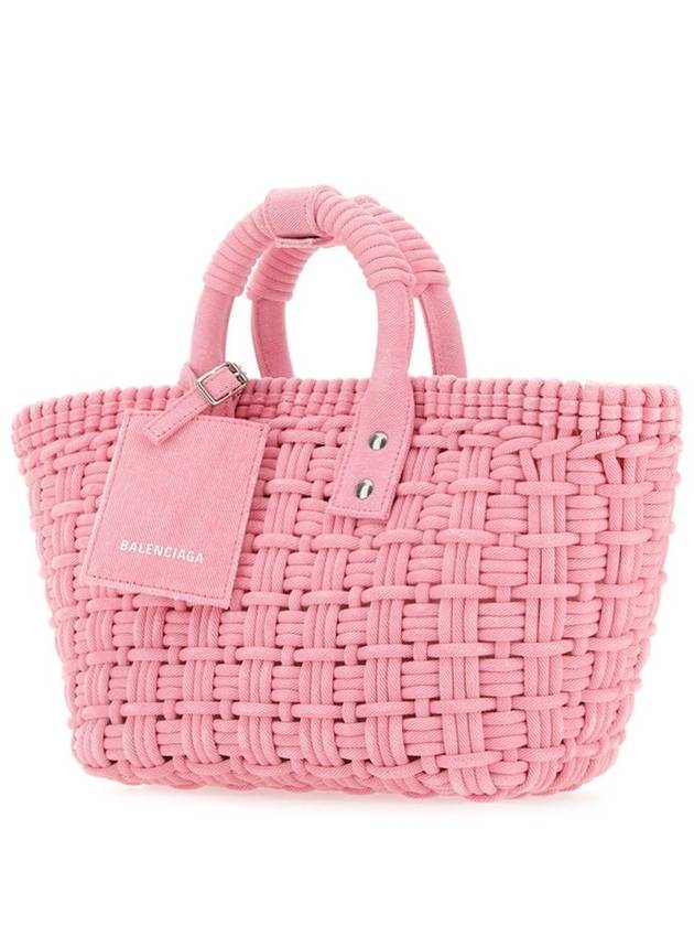 671342 210H0 5809 Pink Washed Denim Bistro XS Strap Basket Tote Bag - BALENCIAGA - BALAAN 3