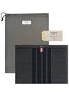 Diagonal Medium Document Case Clutch Bag Dark Grey - THOM BROWNE - BALAAN 8