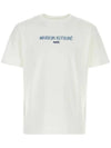 Men's Paris Relax Fit Logo Print Cotton Short Sleeve T-Shirt White - MAISON KITSUNE - BALAAN 1